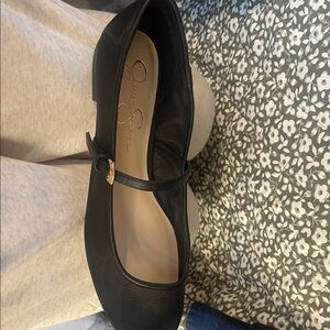 Jessica Simpson Black Mesh Flats w/Italian Nappa trim
